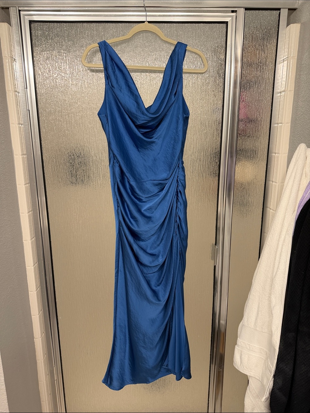 Abercrombie & Fitch Royal Blue Cowl Neck Maxi Dress
